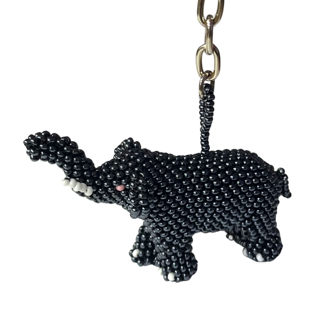 Elephant Beaded Keychain