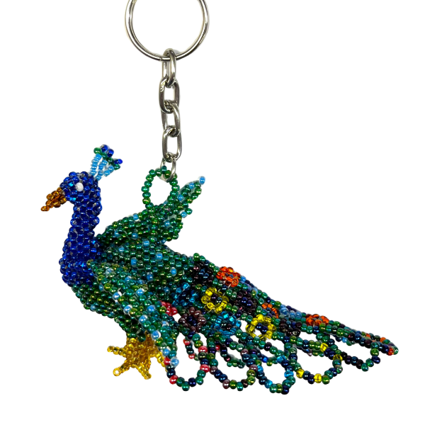 Picture of beaded peacock keychain/ornament