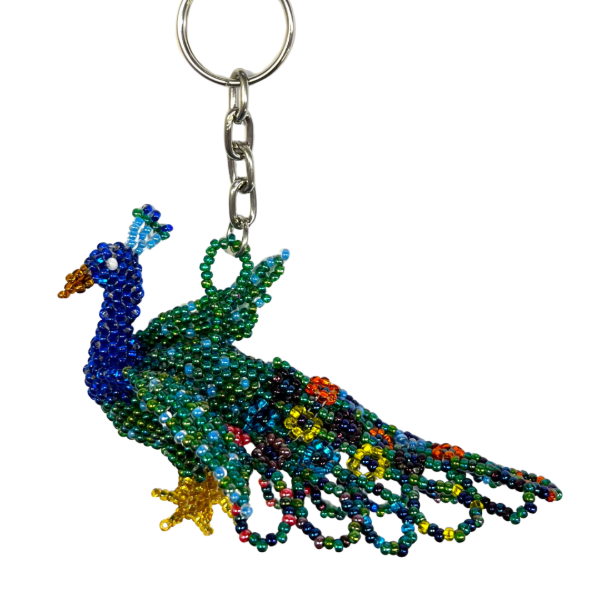 Peacock Beaded Keychain