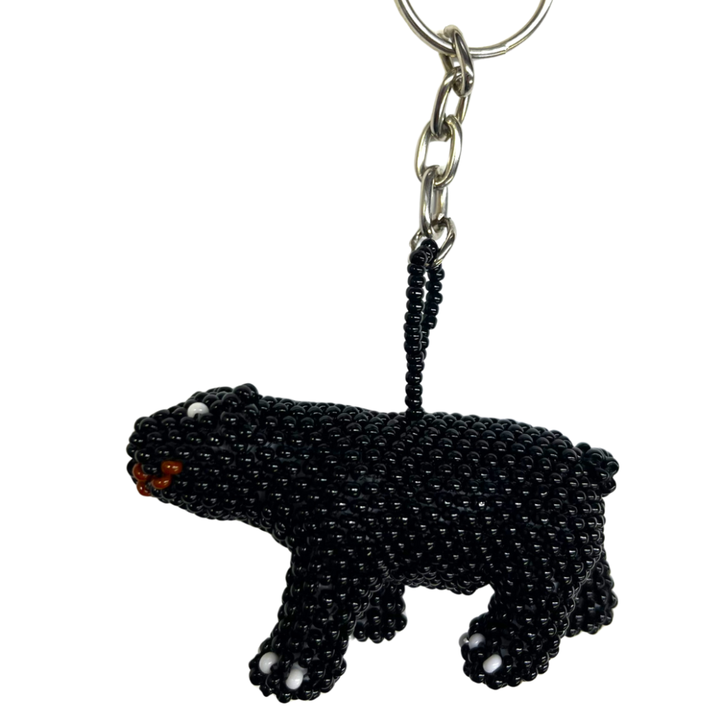 Black Bear Beaded Keychain