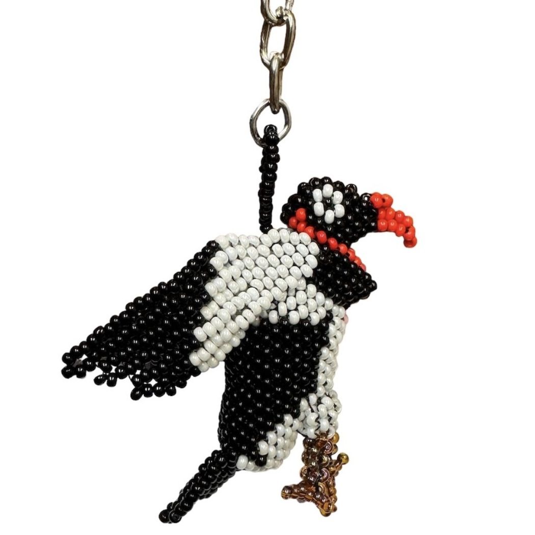 Vulture Beaded Keychain