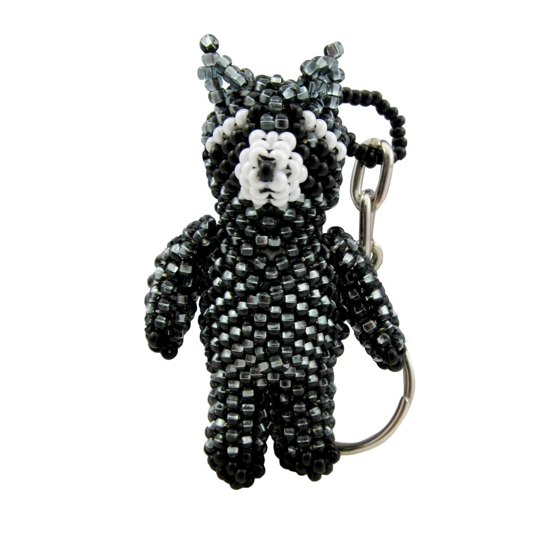Raccoon Beaded Keychain