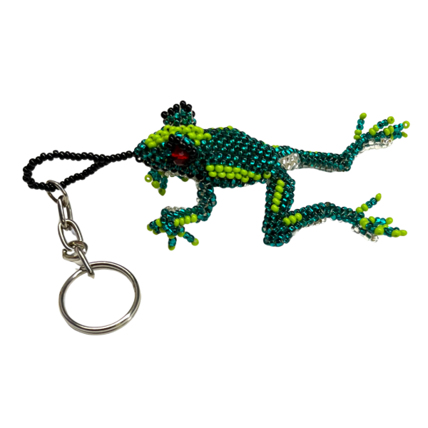 Jumping Frog Beaded Keychain