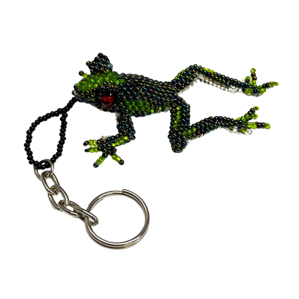 Jumping Frog Beaded Keychain