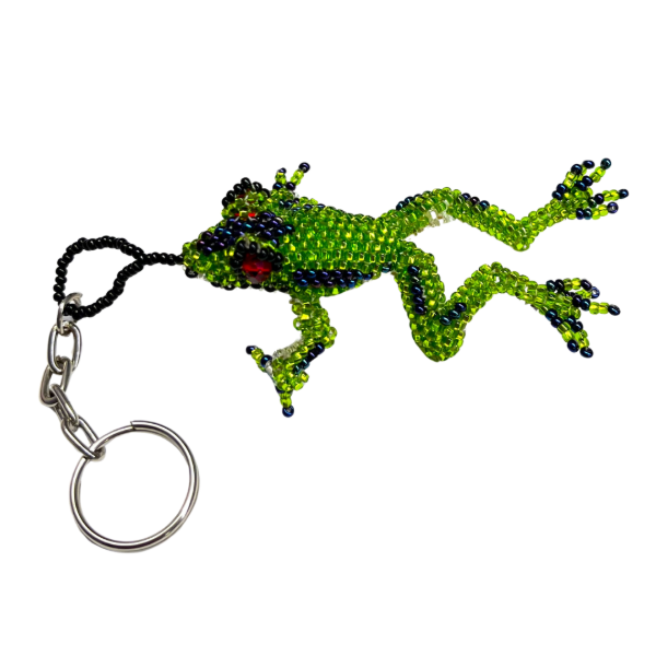 Jumping Frog Beaded Keychain