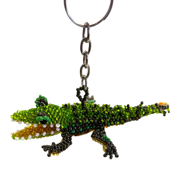 Picture of beaded alligator keychain/ornament