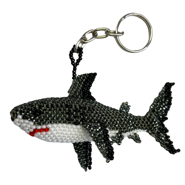 Picture of beaded shark keychain/ornament