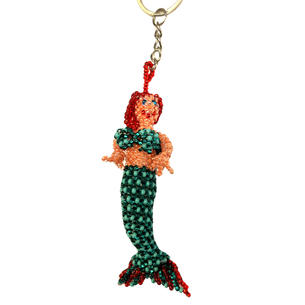 Picture of beaded mermaid keychain/ornament