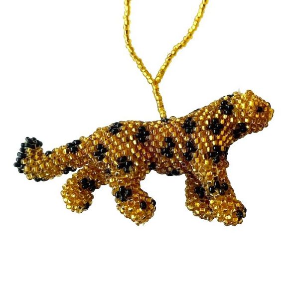 Cheetah Beaded Ornament