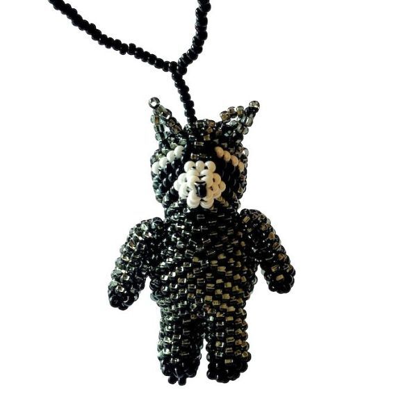 Picture of beaded raccoon ornament