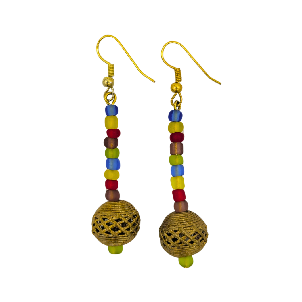 Picture of sunny glass bead earrings