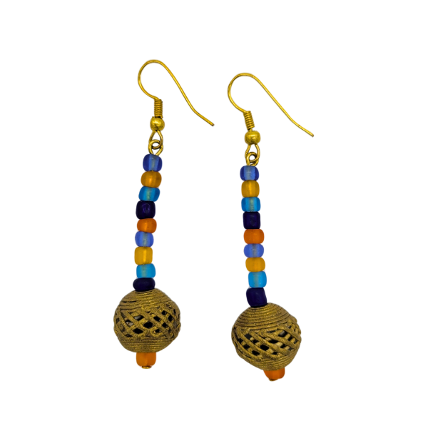 Picture of sunny glass bead earrings