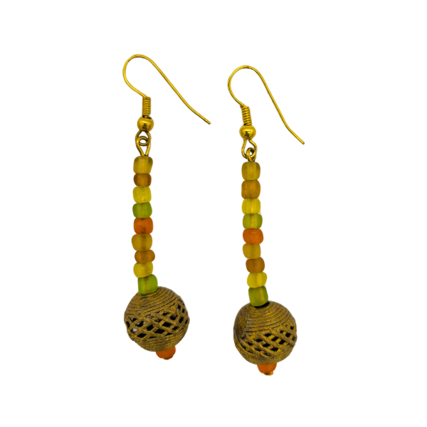 Picture of sunny glass bead earrings