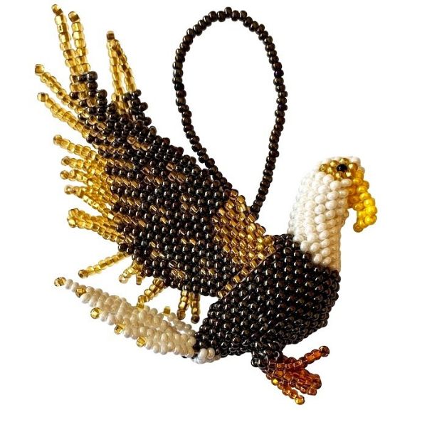 Picture of beaded bald eagle ornament