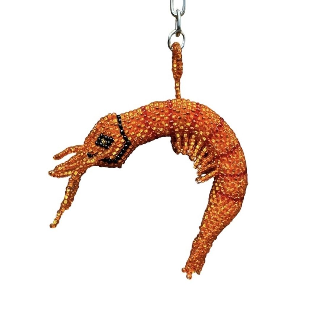Shrimp Beaded Keychain