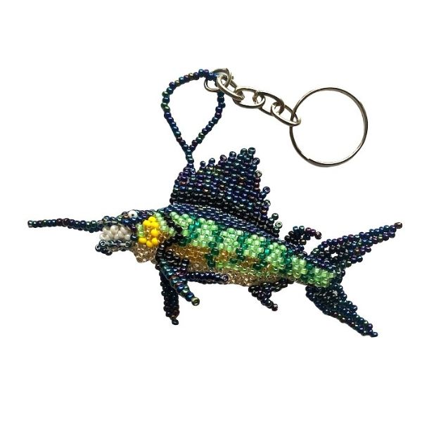 Marlin Beaded Keychain