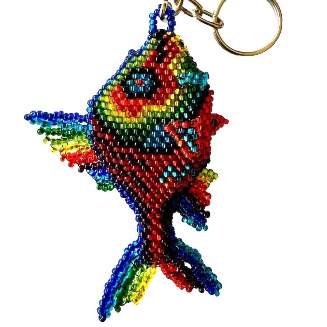 Rainbow Fish Beaded Keychain