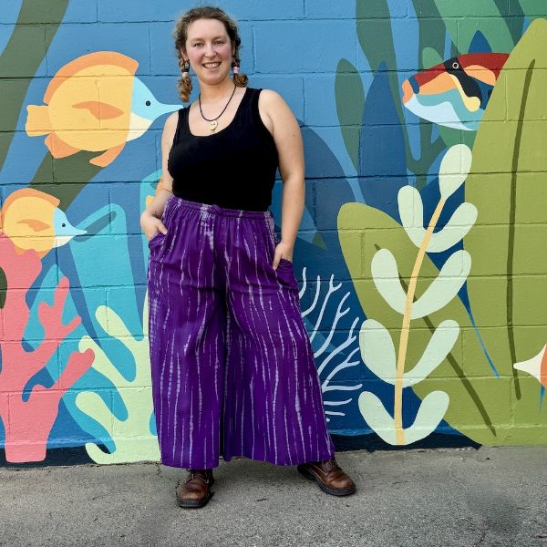 Purple Tie Dye Wide Leg Pants