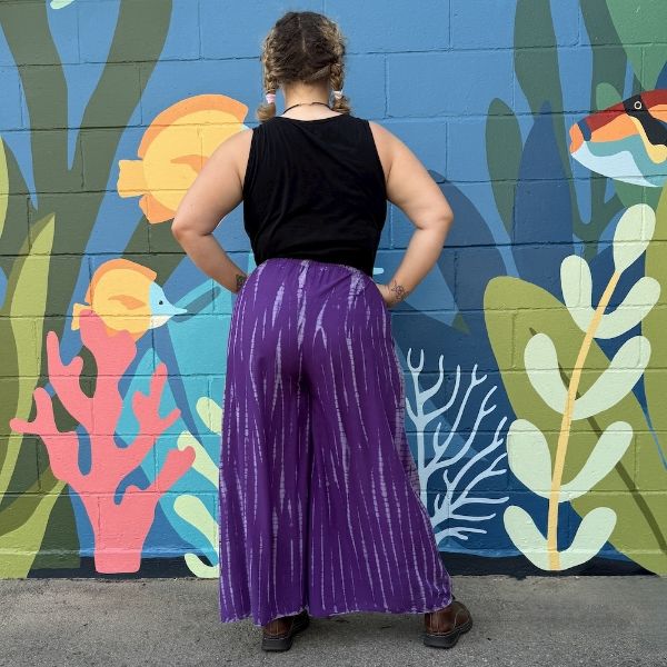 Purple Tie Dye Wide Leg Pants (Back)