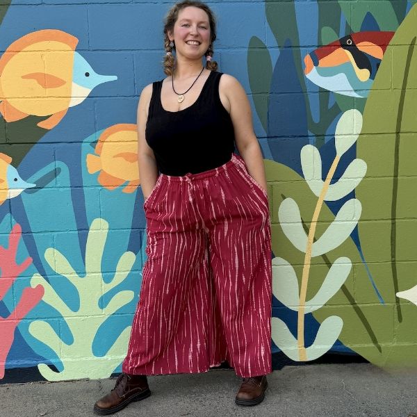 Red Tie Dye Wide Leg Pants