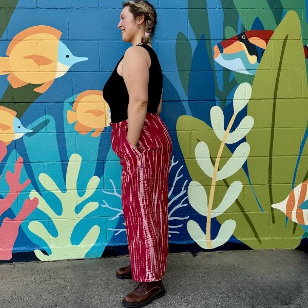 Red Tie Dye Wide Leg Pants