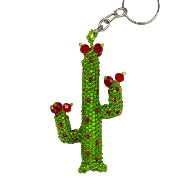 Cactus Beaded Keychain