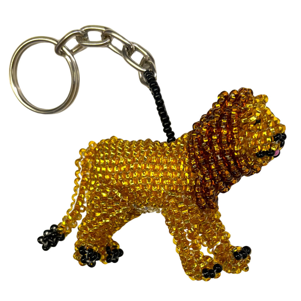 Picture of beaded lion keychain