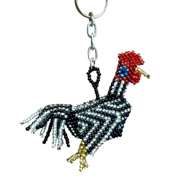 Rooster Beaded Keychain