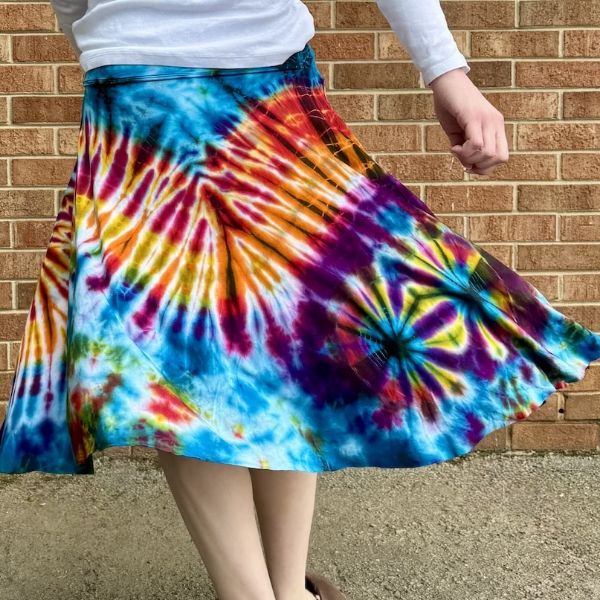Tie Dye Flared Dance Skirt