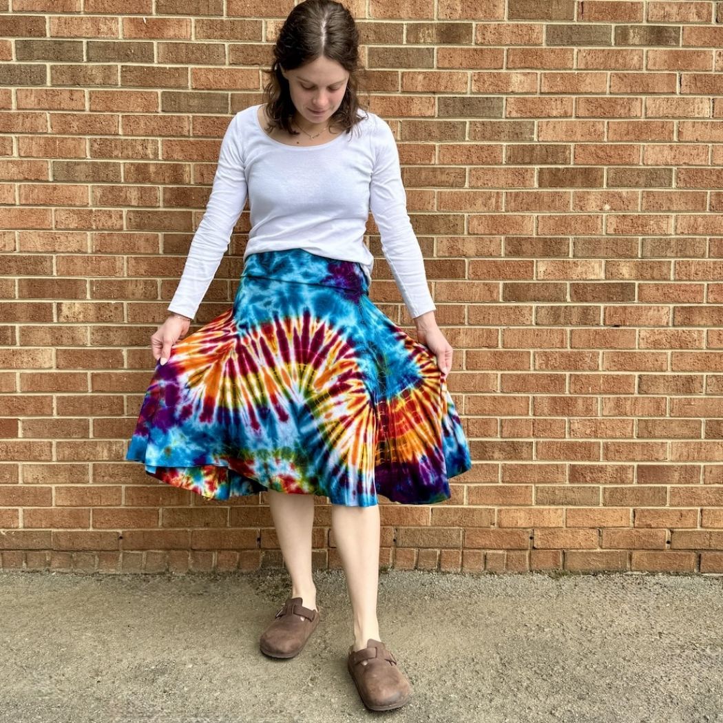 Tie Dye Flared Dance Skirt