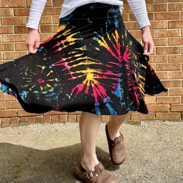 Tie Dye Flared Dance Skirt
