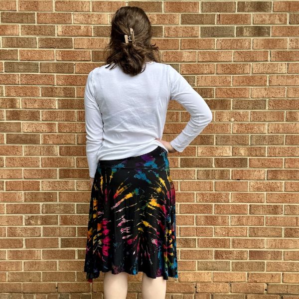 Tie Dye Flared Dance Skirt (Back)