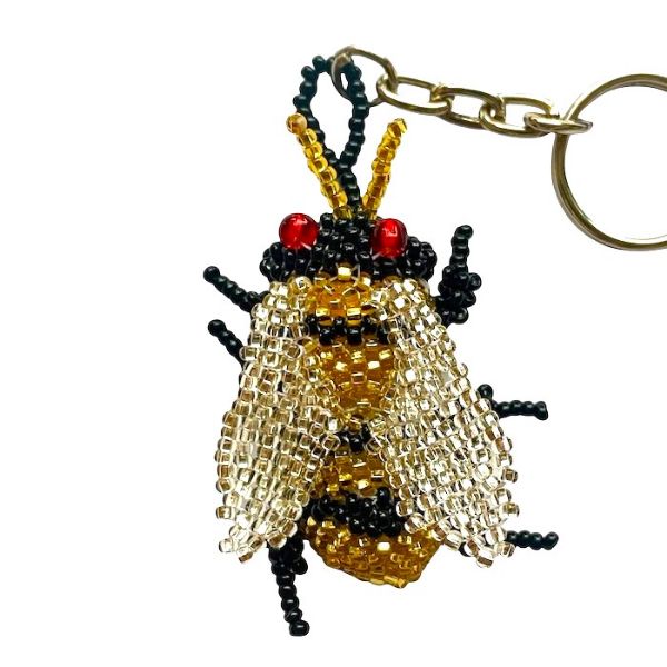 Picture of beaded bumblebee keychain