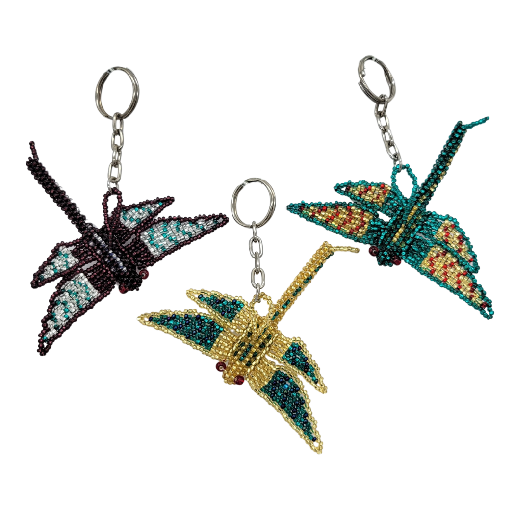 Dragonfly Beaded Keychain