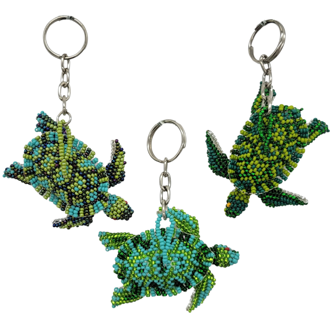 Turtle Beaded Keychain