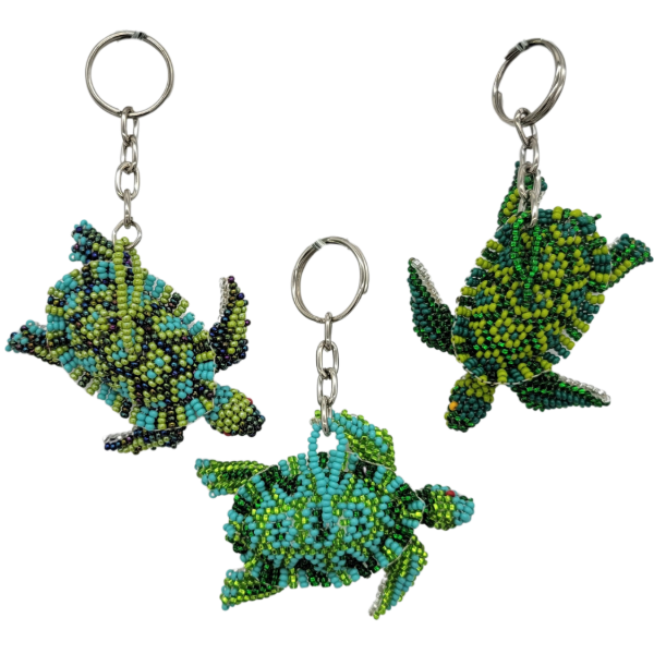 Turtle Beaded Keychain