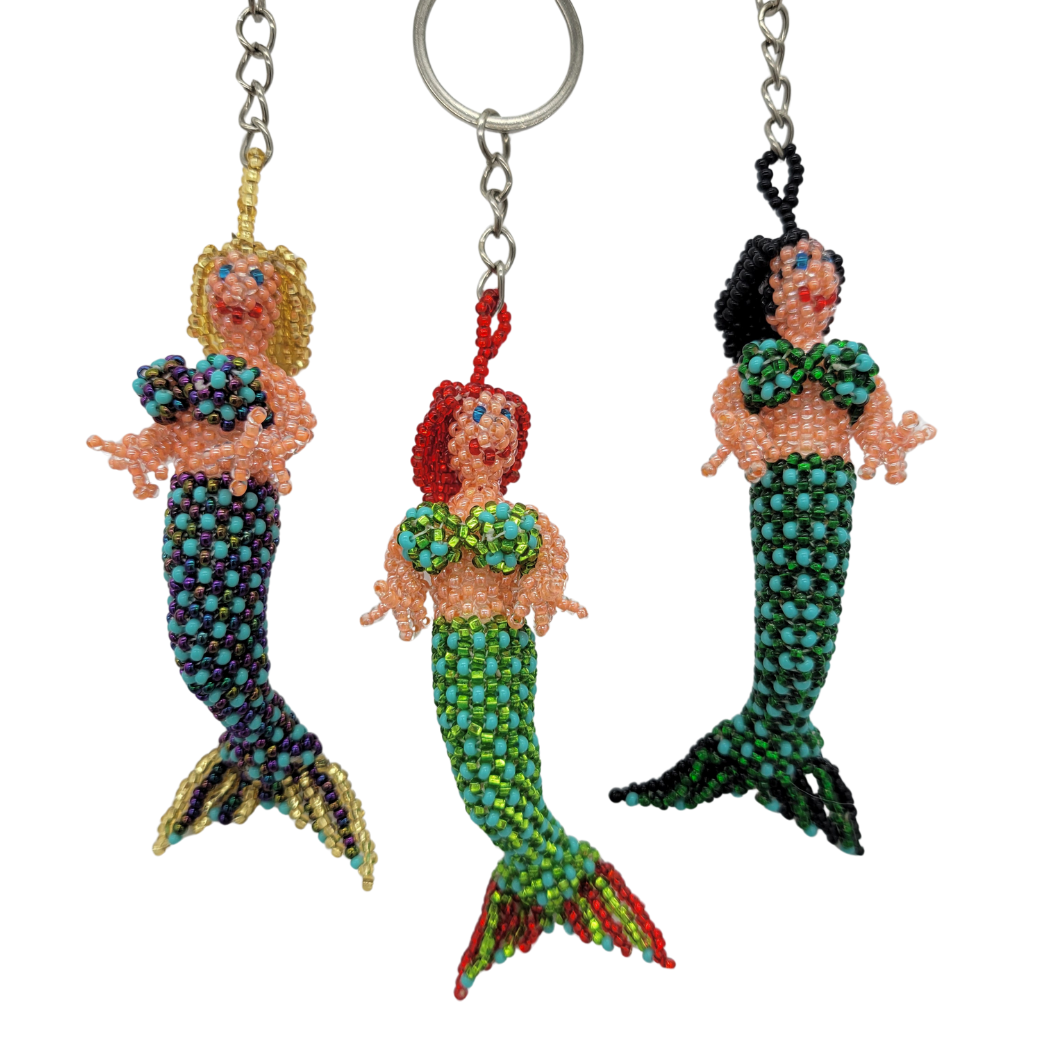 Mermaid Beaded Keychain