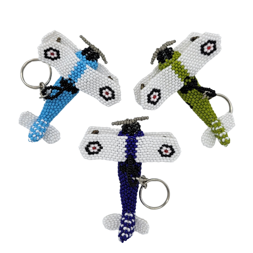 Picture of beaded plane keychain