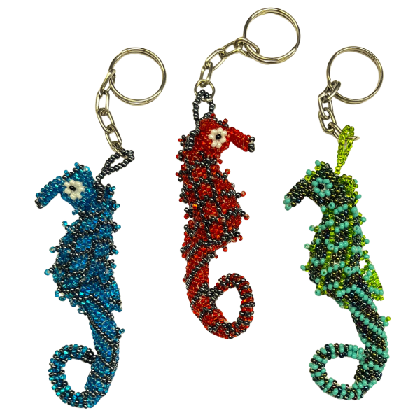 Picture of beaded seahorse keychain