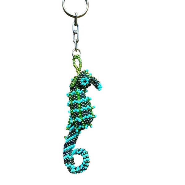 Picture of beaded seahorse keychain
