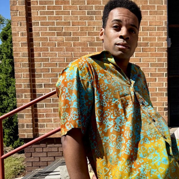 Picture of cotton batik ryan shirt - blue patterns