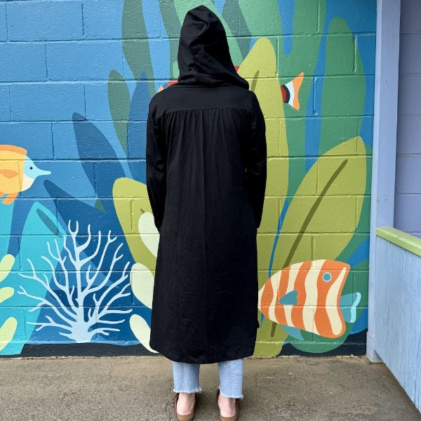 Long Button Up Hooded Jacket