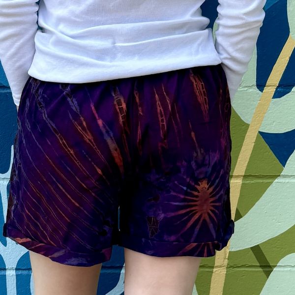 	Charlie Tie Dye Cuffed Drawstring Shorts