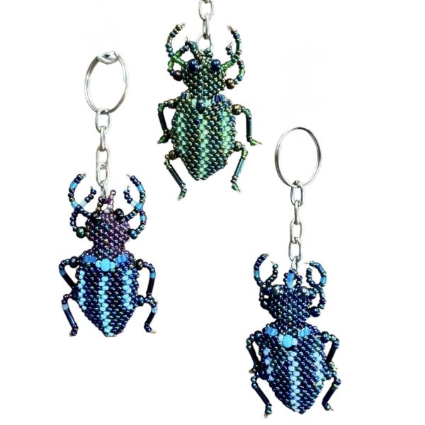 Beetle Beaded Keychain