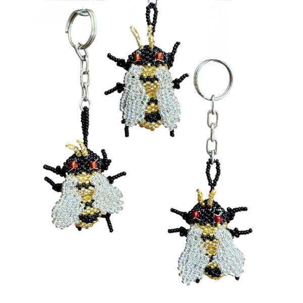 Bumblebee Beaded Keychain