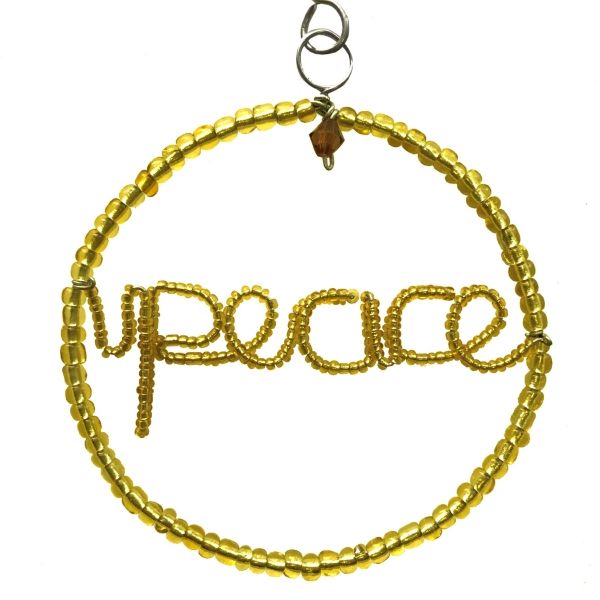 Picture of peace beaded wire ornament
