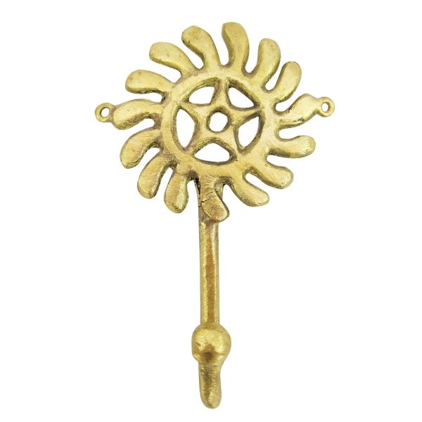 Picture of decorative brass hook - sun