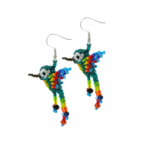 Mini Hummingbird Beaded Earrings