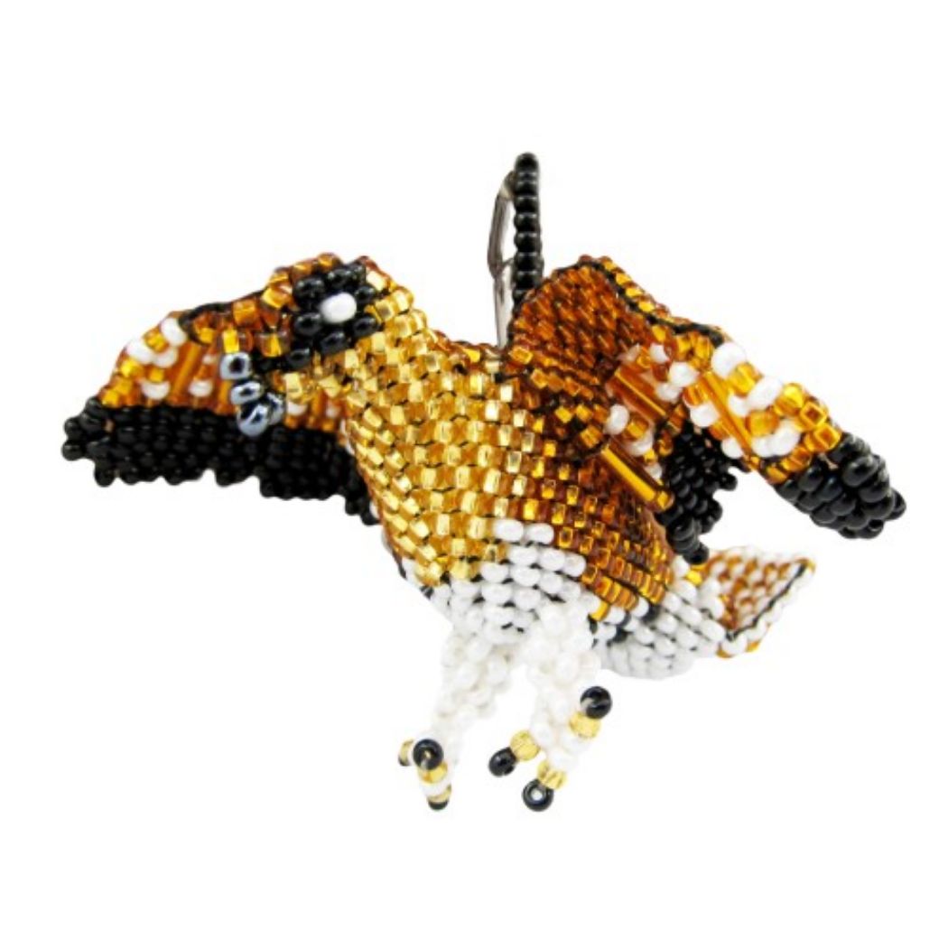 Hawk Beaded Keychain