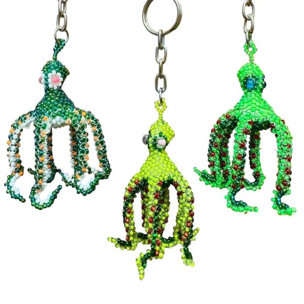 Octopus Beaded Keychain